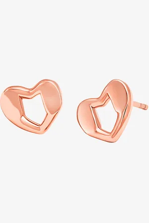 Michael Kors MKPendientes de tuerca con forma de corazón de plata de ley chapada en metales preciosos - Rosa - Michael Kors