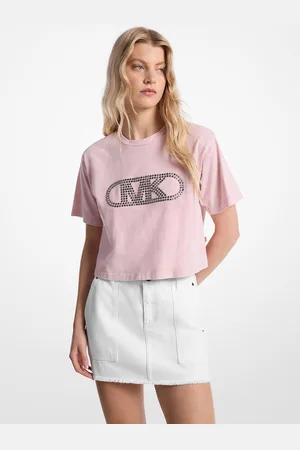 Michael Kors MKCamiseta corta de algodón orgánico de efecto teñido con tachuelas - - Michael Kors