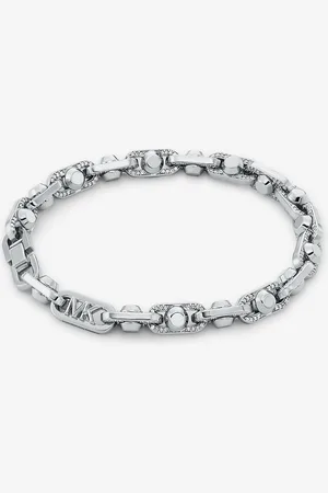 Michael Kors MKPulsera Astor Link mediana de latón chapado en metal precioso con incrustaciones - - Michael Kors