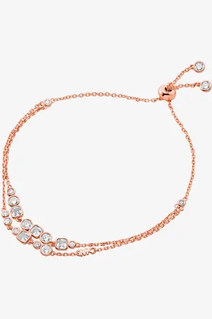 Michael Kors MKPulsera con bisel de plata de ley chapada en metales preciosos y cierre deslizante - Rosa - Michael Kors