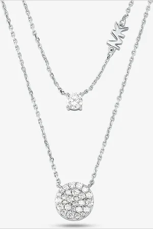 Michael Kors MKCollar de plata de ley con chapado en metales preciosos e incrustaciones - - Michael Kors