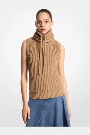 Michael Kors MKJersey de cachemir sin mangas con cuello chimenea - - Michael Kors