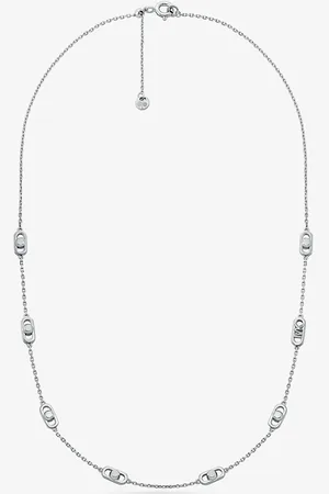 Michael Kors MKCollar Astor Link pequeño de plata de ley chapada en metal precioso - - Michael Kors