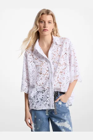 Michael Kors MKCamisa de encaje floral definido con tachuelas - - Michael Kors
