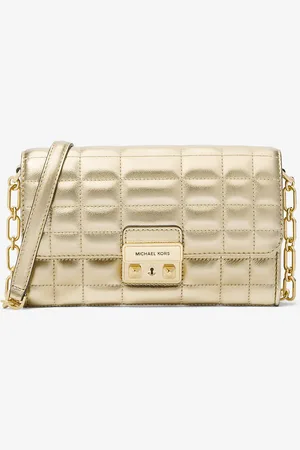 Michael Kors MKBandolera Tribeca grande transformable de piel metalizada - - Michael Kors