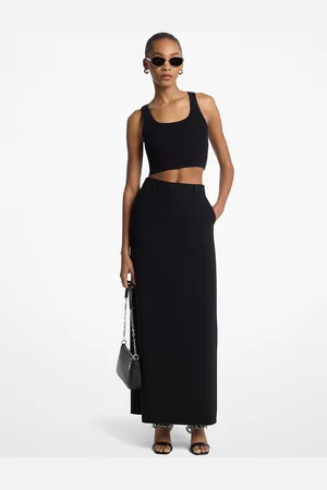 Michael Kors MKFalda maxi estilo pantalón de crepé texturizado - - Michael Kors