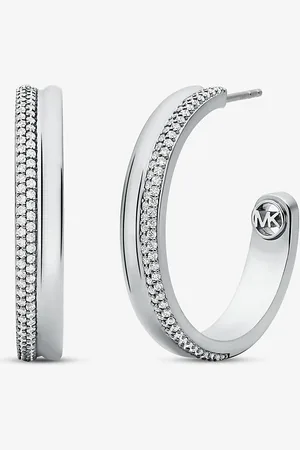 Michael Kors MKPendientes de aro de latón chapado en metal precioso con incrustaciones - - Michael Kors