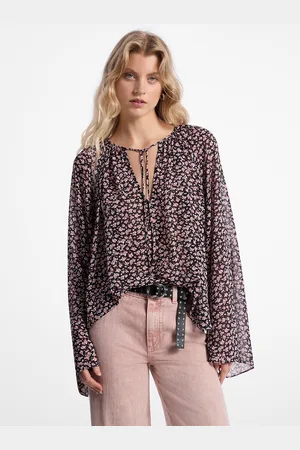 Michael Kors MKBlusa de georgette con estampado floral y mangas acampanadas - - Michael Kors