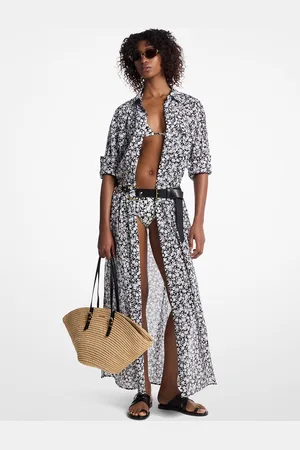 Michael Kors MKVestido camisero de batista de algodón con estampado floral - - Michael Kors