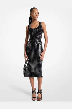Michael Kors MKVestido midi de mezcla de viscosa con tachuelas - - Michael Kors