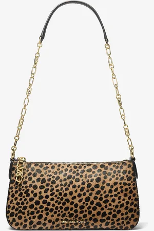 Michael Kors MKPochette mediano en pelo de becerro con estampado de guepardo, cadena de eslabones y logotipo imperio - - Michael Kors
