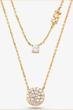 Michael Kors MKCollar de plata de ley con chapado en metales preciosos e incrustaciones - - Michael Kors
