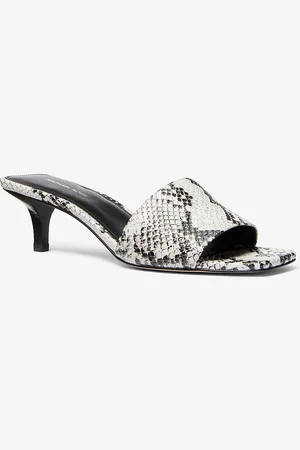 Michael Kors MKSandalia Merriam de piel con motivo de serpiente en relieve y tacón bajo - - Michael Kors