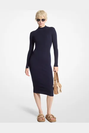 Michael Kors MKVestido de mezcla de lana elástica con cuello alto - - Michael Kors