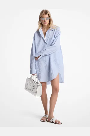 Michael Kors MKVestido camisero de popelina de algodón prensado - - Michael Kors