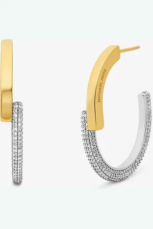 Michael Kors MKPendientes de aro chapados en metal precioso con incrustaciones - - Michael Kors