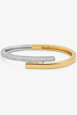 Michael Kors MKPulsera rígida de plata de ley con chapado en metales preciosos e incrustaciones - - Michael Kors