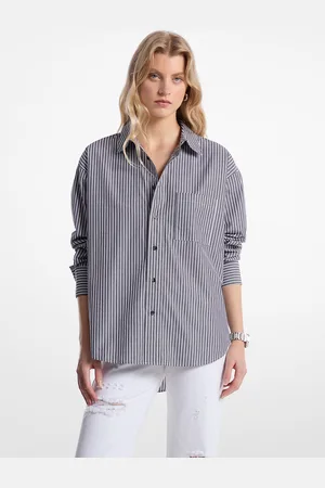 Michael Kors MKCamisa oversize de popelina de algodón a rayas - - Michael Kors