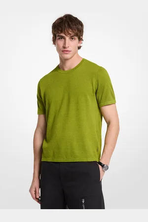 Michael Kors MKCamiseta de lino y algodón - Verde - Michael Kors