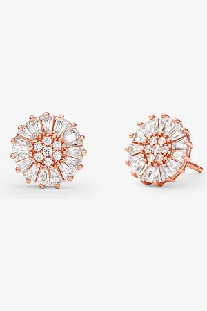 Michael Kors MKPendientes de tuerca de plata de ley con chapado en metales preciosos e incrustaciones - Rosa - Michael Kors