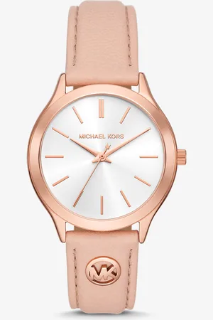 Michael Kors MKReloj Runway fino en tono rosa con correa de piel - Rosa - Michael Kors