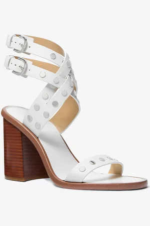 Michael Kors MKSandalia Irene de piel con tachuelas y tacón en bloque - - Michael Kors