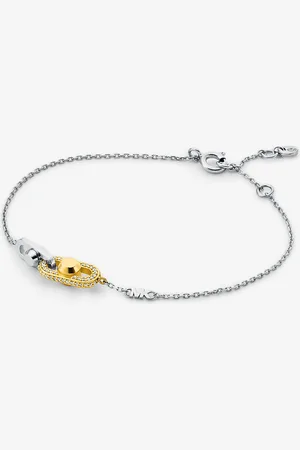 Michael Kors MKPulsera Astor Link de plata de ley chapada en metal precioso e incrustaciones - - Michael Kors