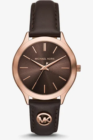 Michael Kors MKReloj Runway fino en tono rosa con correa de piel - Rosa - Michael Kors
