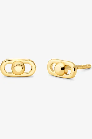 Michael Kors MKPendientes Astor extrapequeños de plata de ley chapada en metal precioso con forma de eslabón - - Michael Kors
