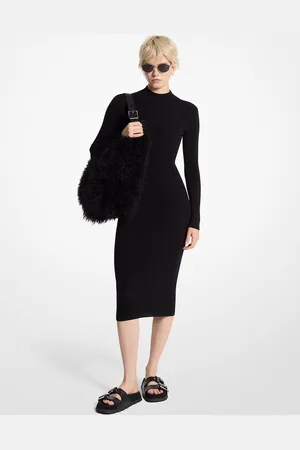 Michael Kors MKVestido de mezcla de lana elástica con cuello alto - - Michael Kors