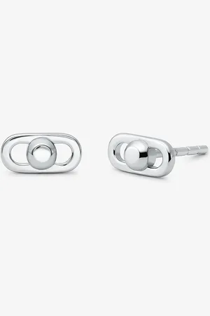 Michael Kors MKPendientes Astor extrapequeños de plata de ley chapada en metal precioso con forma de eslabón - - Michael Kors