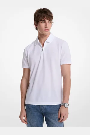 Michael Kors MKPolo de piqué de mezcla de algodón con cremallera - - Michael Kors
