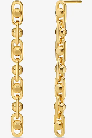 Michael Kors MKPendientes Astor largos de plata de ley chapada en metal precioso - - Michael Kors