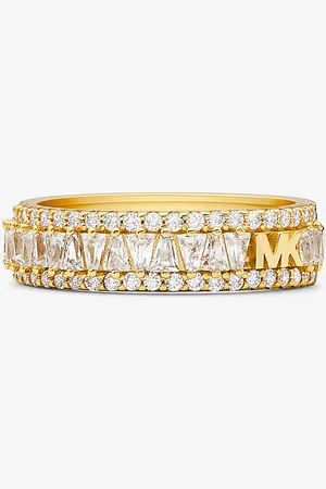 Michael Kors MKAnillo de plata de ley con chapado en metales preciosos e incrustaciones - - Michael Kors
