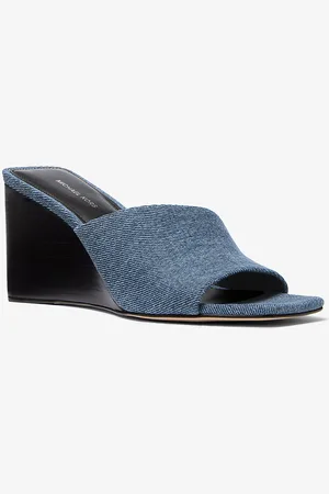 Michael Kors MKSandalia Merriam de denim con cuña - - Michael Kors