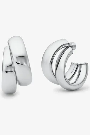 Michael Kors MKPendientes de aro doble de latón chapado en metal precioso - - Michael Kors