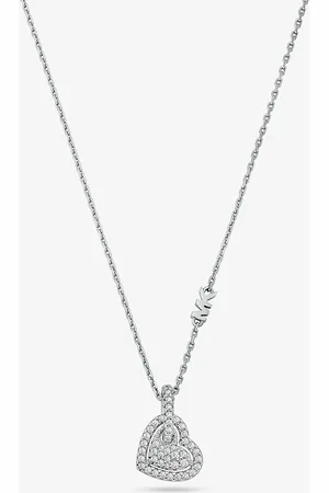 Michael Kors MKCollar con corazones de plata de ley con chapado en metales preciosos e incrustaciones - - Michael Kors