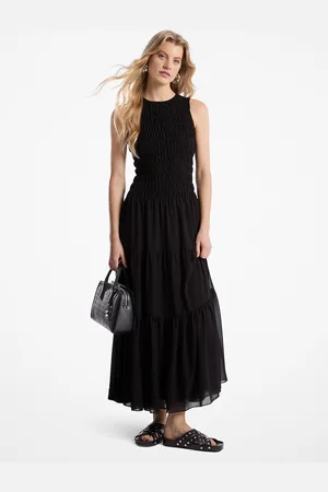 Michael Kors MKVestido de tirantes de georgette fruncido - - Michael Kors