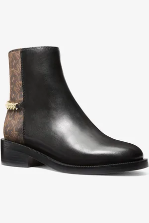 Michael Kors MKBotín Carlisle de piel con plataforma y logotipo imperio - - Michael Kors