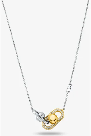Michael Kors MKCollar Astor Link de plata de ley chapada en metal precioso de varios tonos e incrustaciones - - Michael Kors