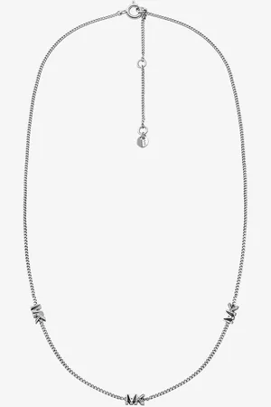 Michael Kors MKCollar de plata de ley chapada en metales preciosos con logotipo - - Michael Kors