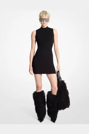 Michael Kors MKVestido de viscosa elástica y cuello alto - - Michael Kors