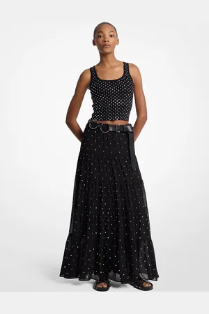 Michael Kors MKCamiseta de tirantes corta de viscosa elástica con tachuelas - - Michael Kors
