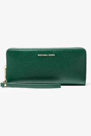 Michael Kors MKCartera continental Jet Set Travel grande de piel granulada - Verde - Michael Kors