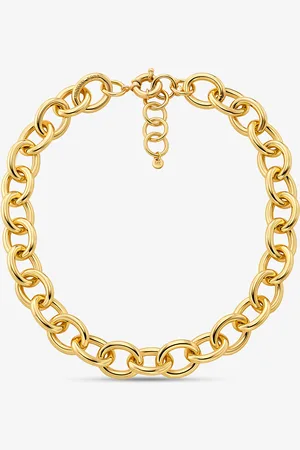Michael Kors MKCollar grande de cadena de eslabones de latón chapado en metal precioso - - Michael Kors