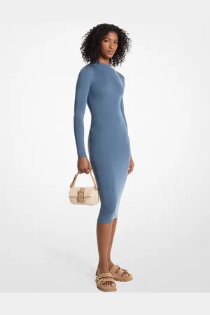Michael Kors MKVestido de mezcla de lana elástica con cuello alto - - Michael Kors