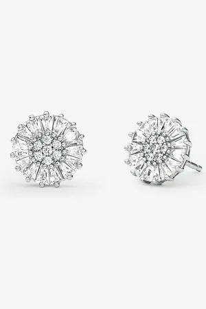 Michael Kors MKPendientes de tuerca de plata de ley con chapado en metales preciosos e incrustaciones - - Michael Kors