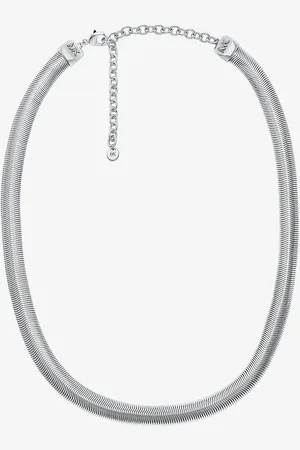 Michael Kors MKCollar tubogas de latón chapado en metales preciosos con cadena de serpiente - - Michael Kors