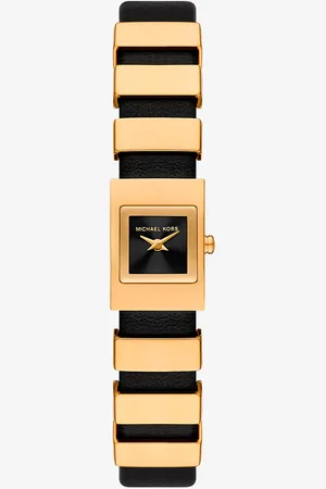 Michael Kors MKReloj mini Darrington en tono dorado con correa de piel - - Michael Kors