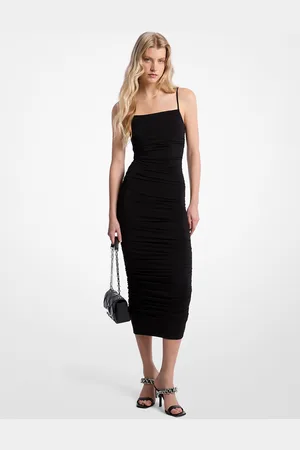 Michael Kors MKVestido de punto liso mate elástico con fruncido - - Michael Kors